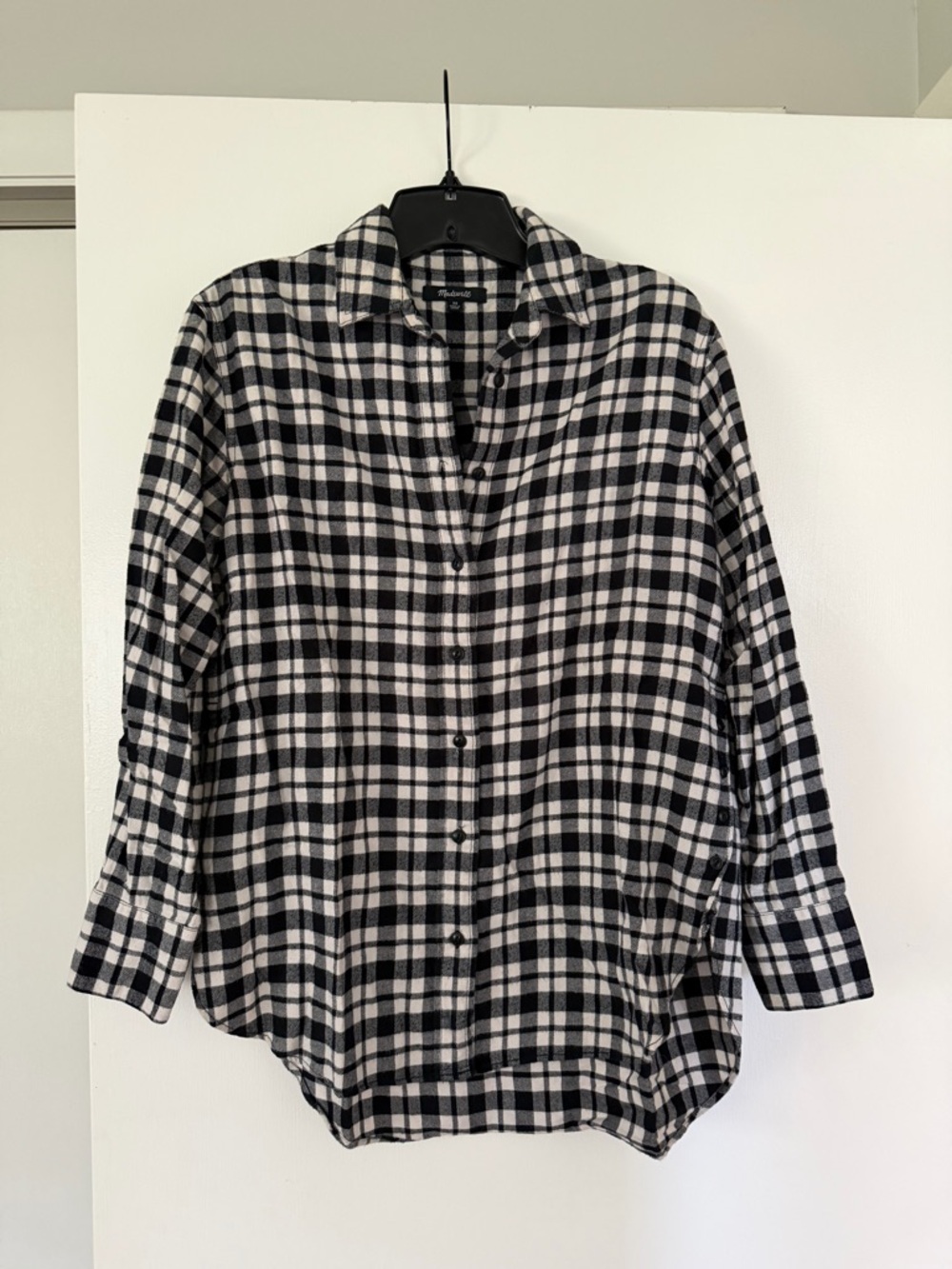 Madewell oversized flannel with button up sides
